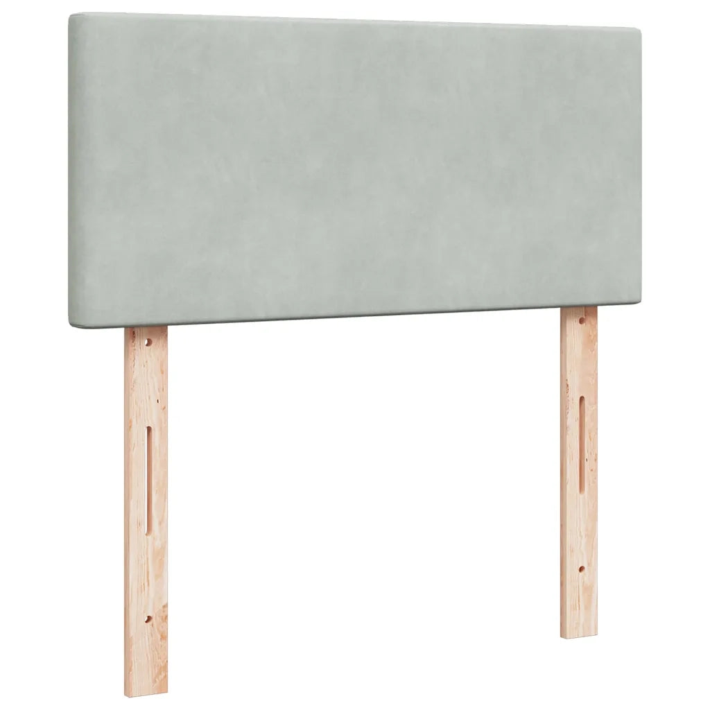Giroletto a Molle con Materasso Grigio Chiaro 100x200cm Velluto