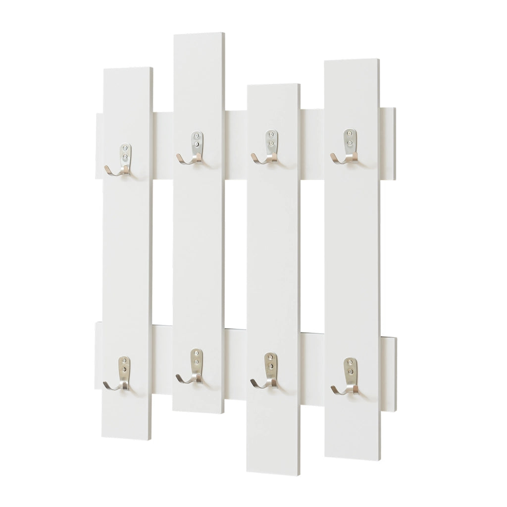 Appendiabiti da Muro Raseborg a 4 Pannelli per Ingresso 80 x 60 cm Bianco [en.casa]