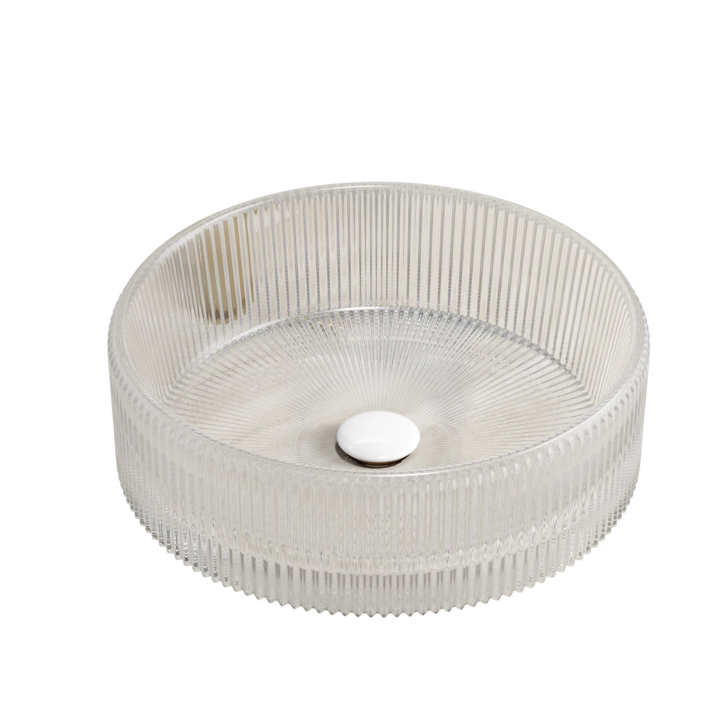 Lavabo Rotondo in Vetro Cristallo ¨C MINIMAL ¨C Trasparente 36cm
