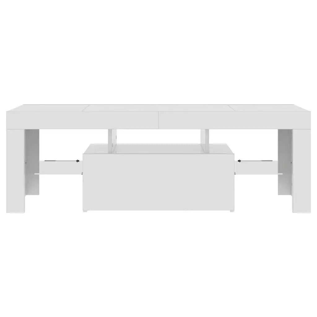 Mobile Porta TV con Luci LED Bianco Lucido 120x35x40 cm 804352