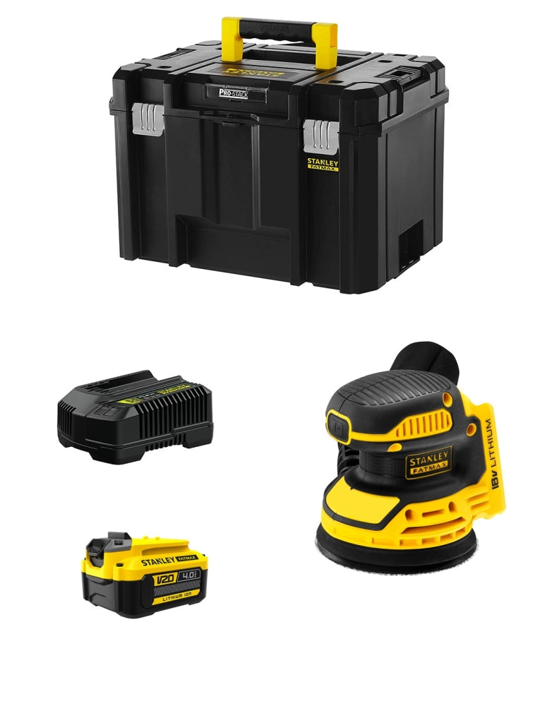 Levigatrice Roto-orbitale STANLEY FatMax SFMCW220M1T (1 x 4,0 Ah + Caricabatteria + TSTAK VI)