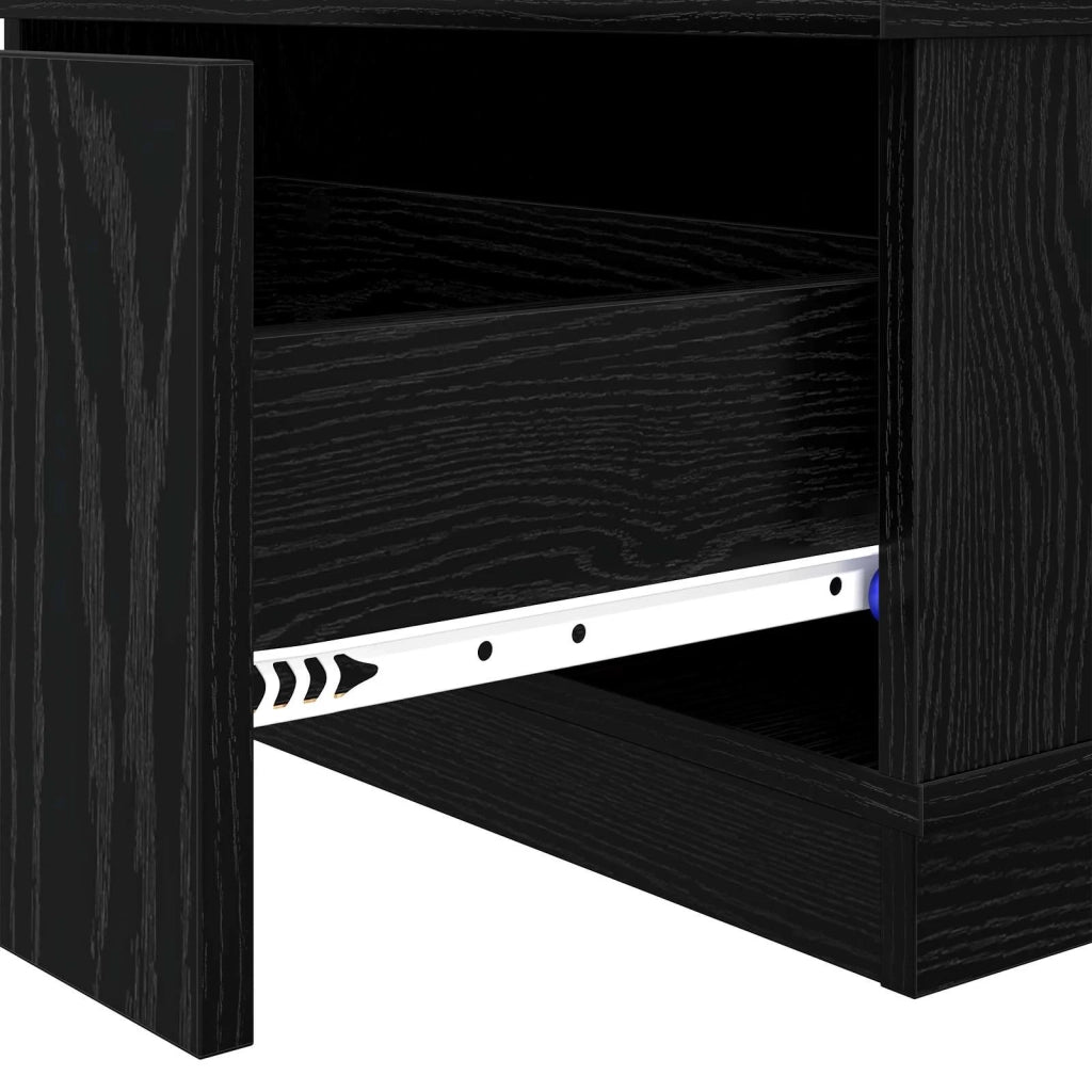 Tavolino da salotto con cassetto Rovere Nero 95 x 55 x 31 cm