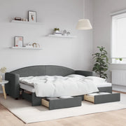 Divano Letto Estraibile Cassetti Grigio Scuro 80x200cm Tessutocod mxl 130621
