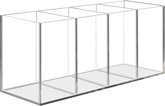 Pennebakje in acrilico con 4 compartimenti 
Penneorganizzatore in acrilico con 4 contenitori 
Spazio di stoccaggio per pennelli per trucco 
Organizzatore da ufficio