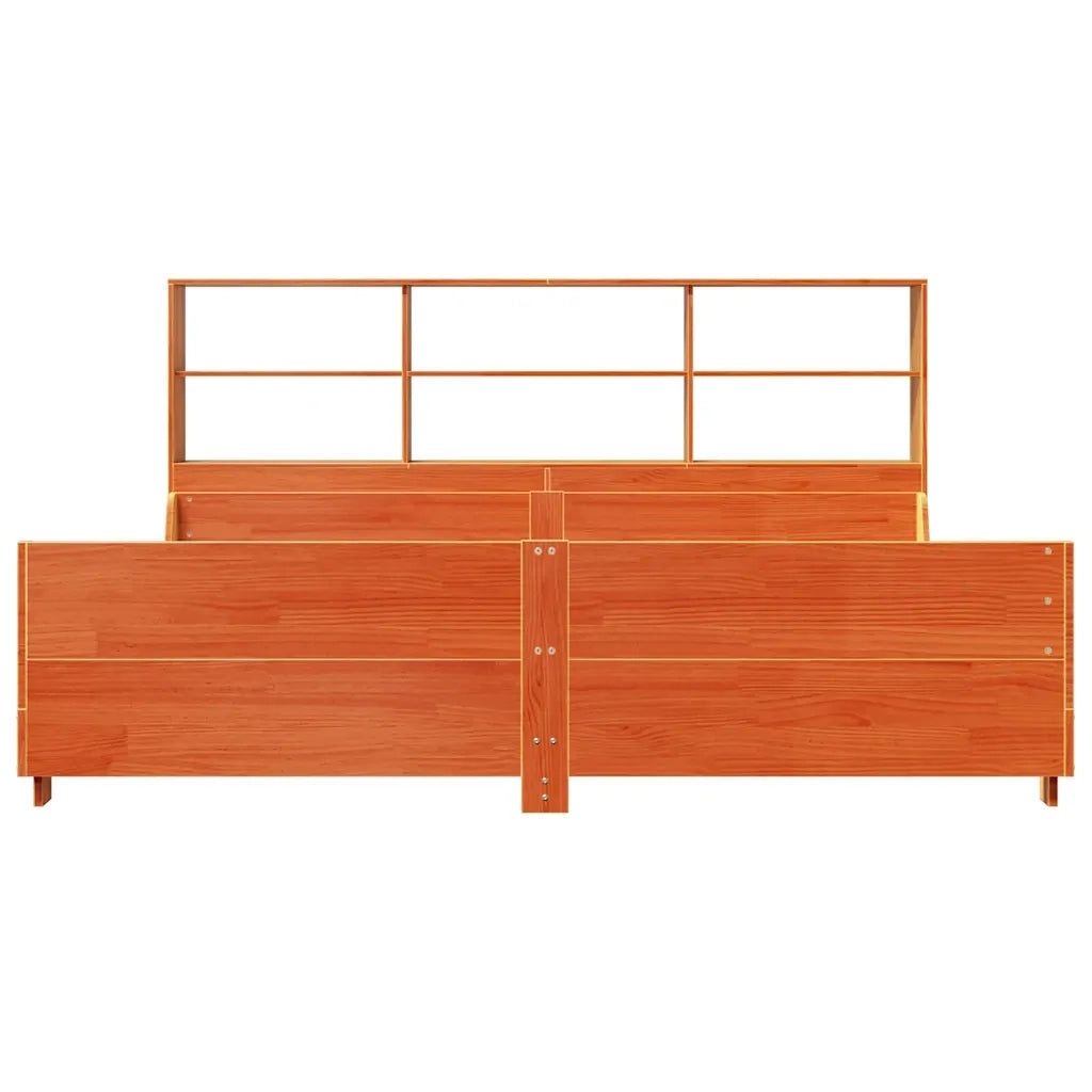 Letto Libreria senza Materasso Marrone Cera 180x200 cm Legno 3323799