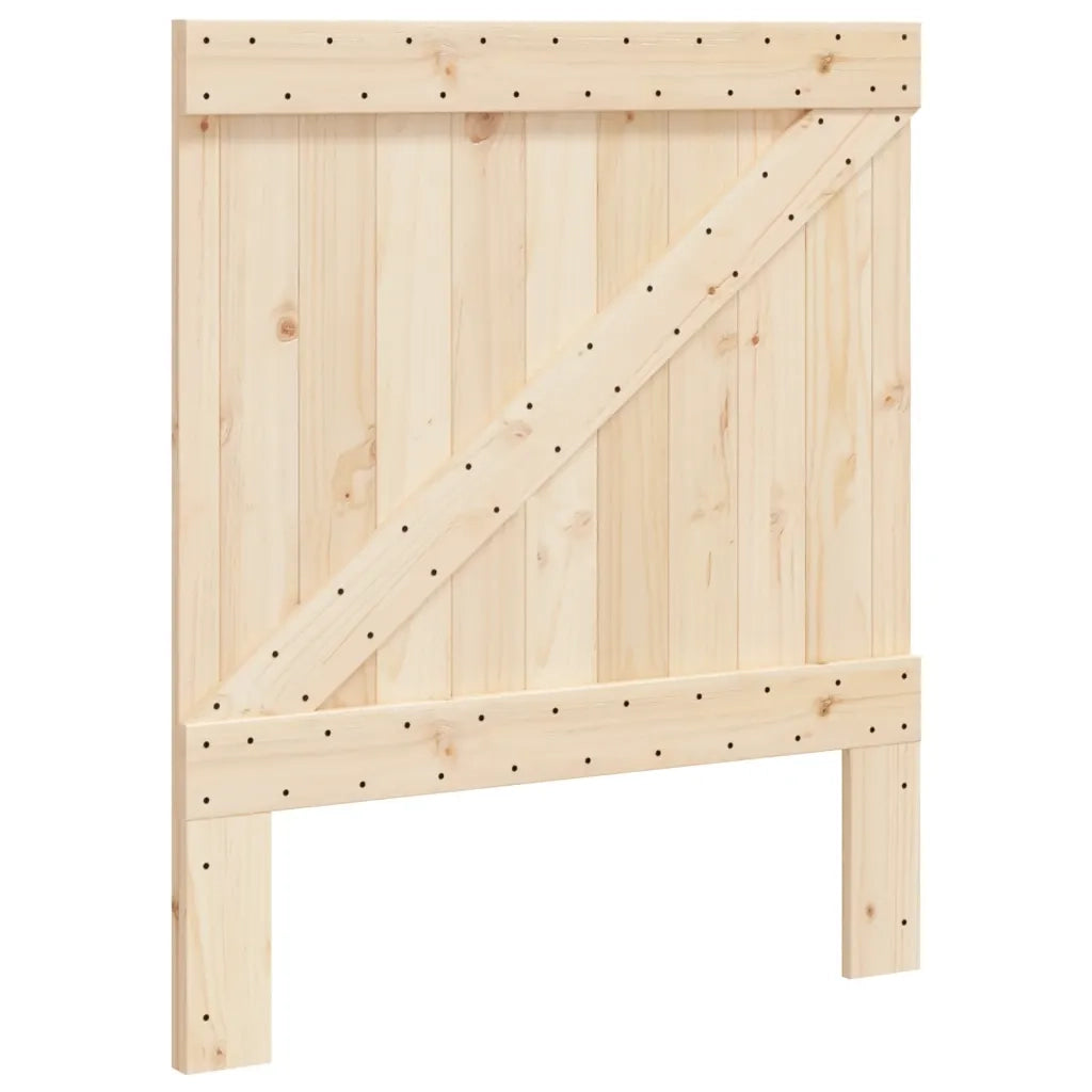 Giroletto con Testiera Grigio 90x200 cm Legno Massello di Pino