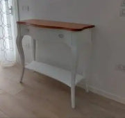 Consolle Lolla in legno Shabby chic bianco opaco/ciliegio