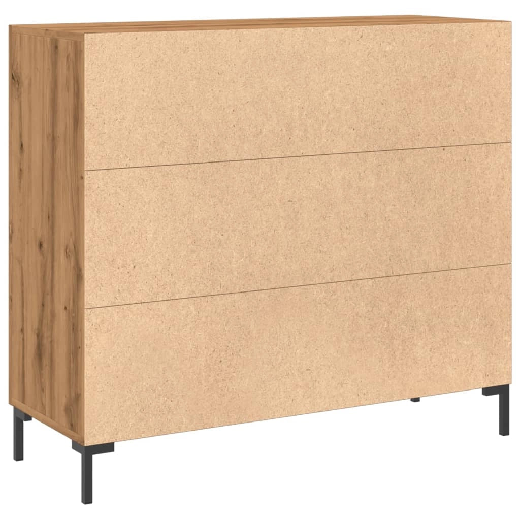 Buffet credenza cassettiera armadio mobile contenitore organizer per cucina soggiorno salotto fatto a mano 90 x 34 x 80 cm legno ingegnerizzato marrone 02_0030823