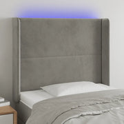Testiera a LED-Testata con LED Grigio Chiaro 103x16x118/128 cm in Velluto 674074