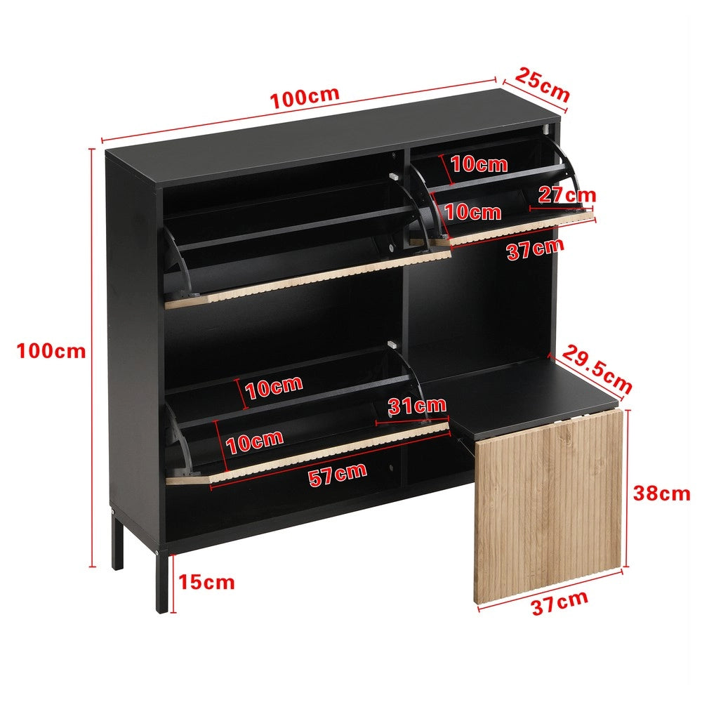 Scarpiera con Panca Portascarpe ¨C MINIMAL ¨C 3 Ante, Ripiani, Ingresso