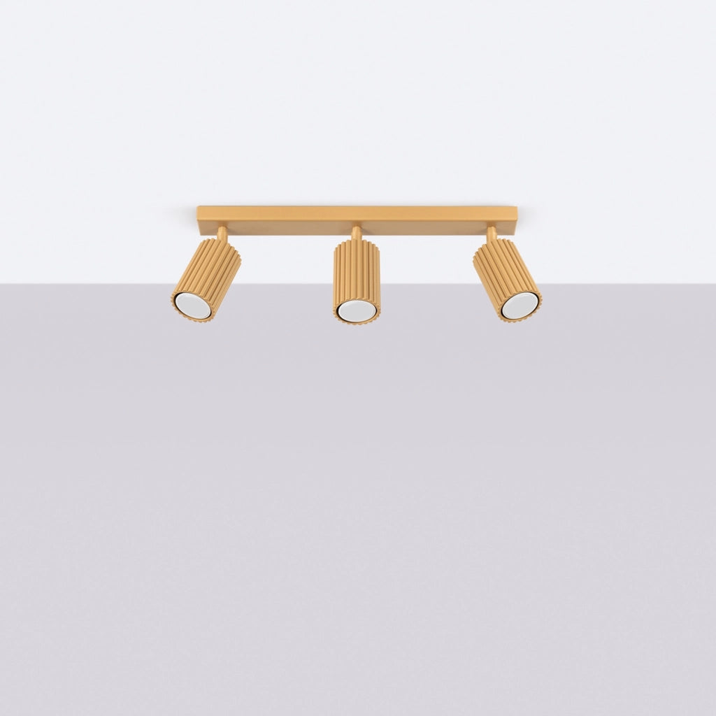 Plafoniera moderna oro su barra 45 cm 3xGU10 orientabili