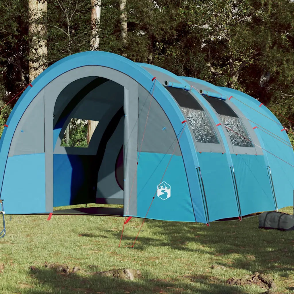 Tenda da Campeggio a Tunnel per 4 Persone-Tenda per Escursionismo Blu Impermeabile 400501