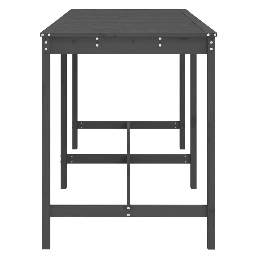 Tavolo da Giardino | Tavolino da esterno Grigio 203,5x90x110cm Legno Massello di Pino