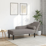 vidaXL Chaise Longue con Cuscini Tortora in Tessuto