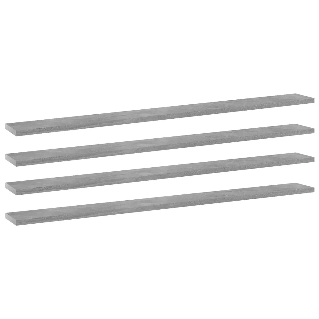 Ripiani Libreria 4pz Grigio Cemento 100x10x1,5cm Multistrato 805370