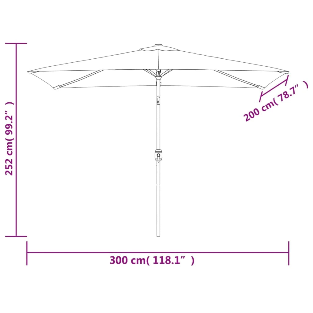 Ombrellone con palo in metallo 300 x 200 cm terracotta 02_0008136