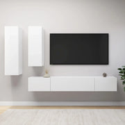 Set di Mobili Porta TV 4 pz Bianco in Legno Multistrato 3078733