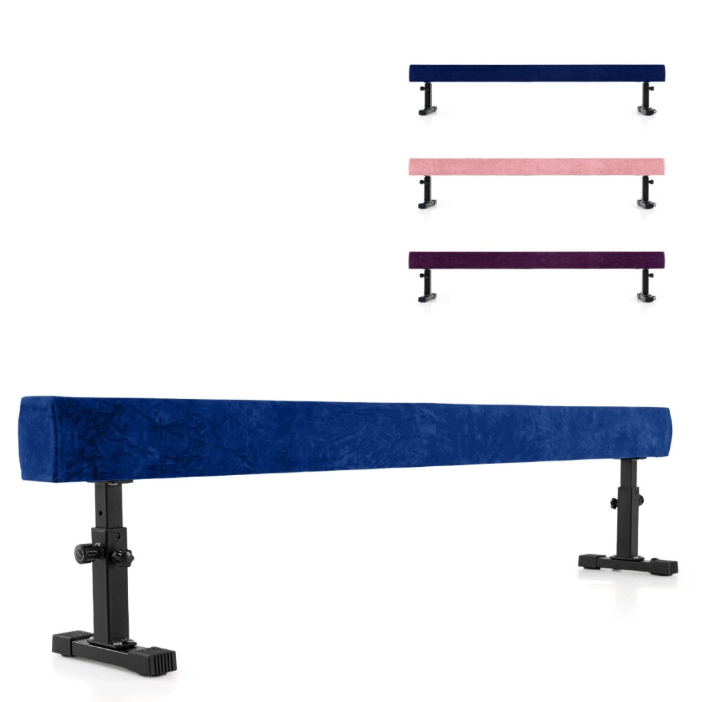 Trave di equilibrio regolabile con 3 altezze per principianti e professionisti, Attrezzatura per allenamento a casa Blu-Sbarre e travi da ginnastica