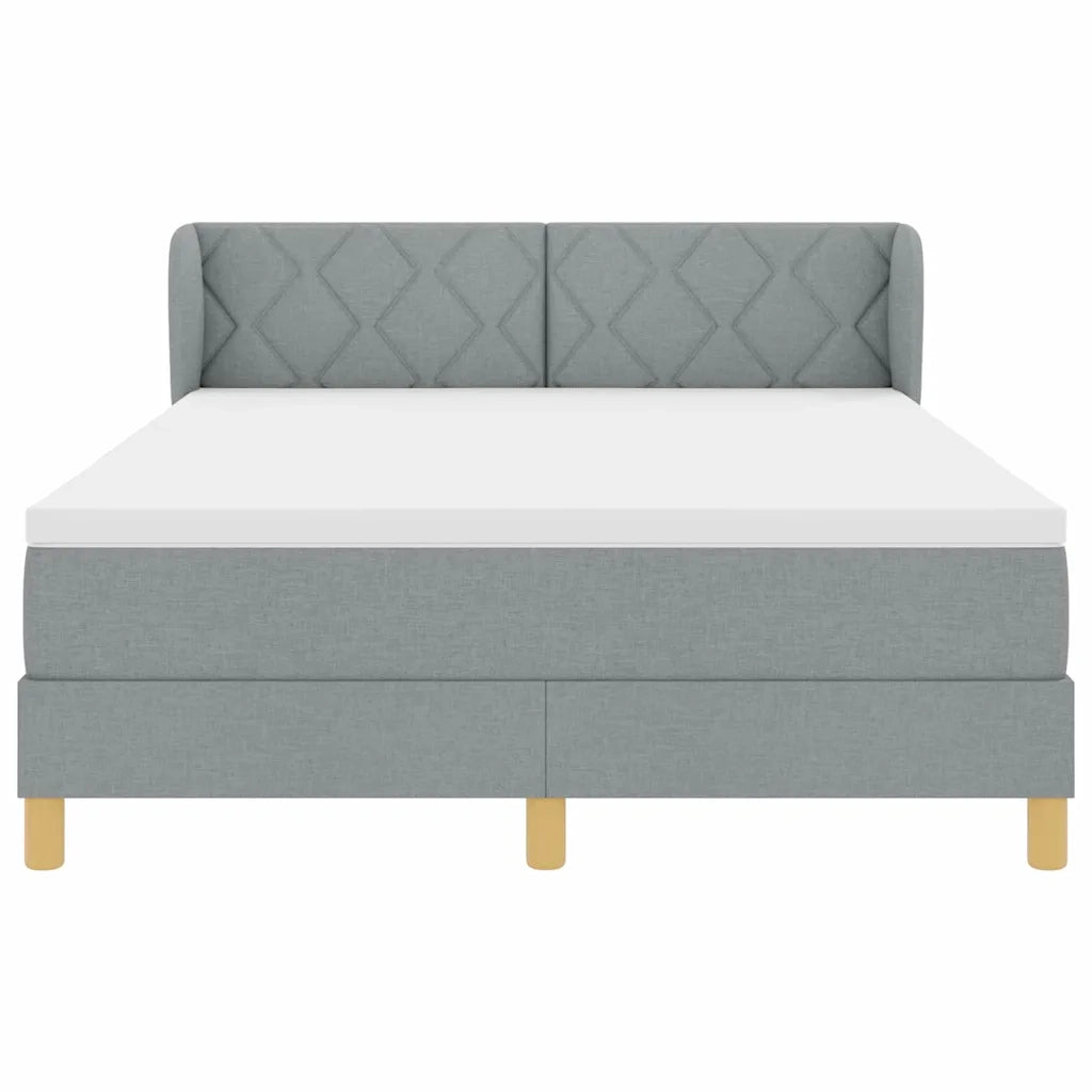 Letto a molle con materasso Grigio chiaro 140 x 190 cm Tessuto 3340269