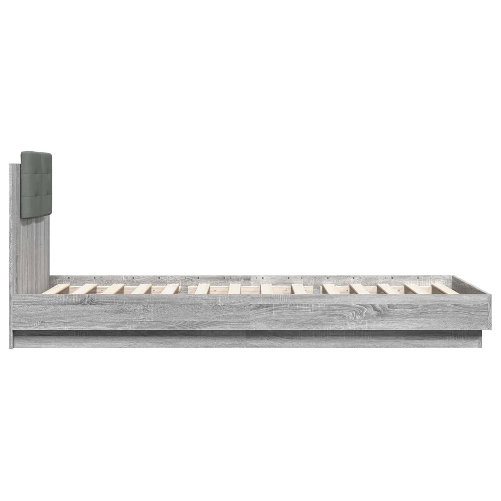 Letto con LED Sonoma grigio 80 x 200 cm Legno ingegnerizzato 3429665