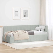 vidaXL Cornice del letto ad angolo Grigio chiaro 80 x 200 cm Velluto