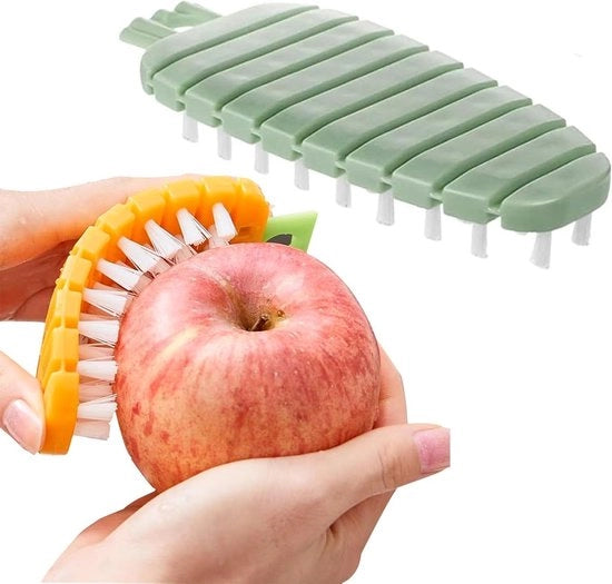 Spazzola per verdure flessibile per pulizia verdure e frutta - Utensili da cucina per rimozione residui - Spazzola da tavola con funzione rimozione scorza