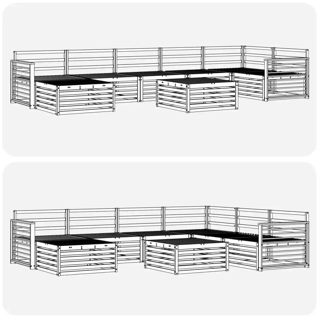 Set divani 8 pcs Naturale Legno di Acacia Massello 3373869