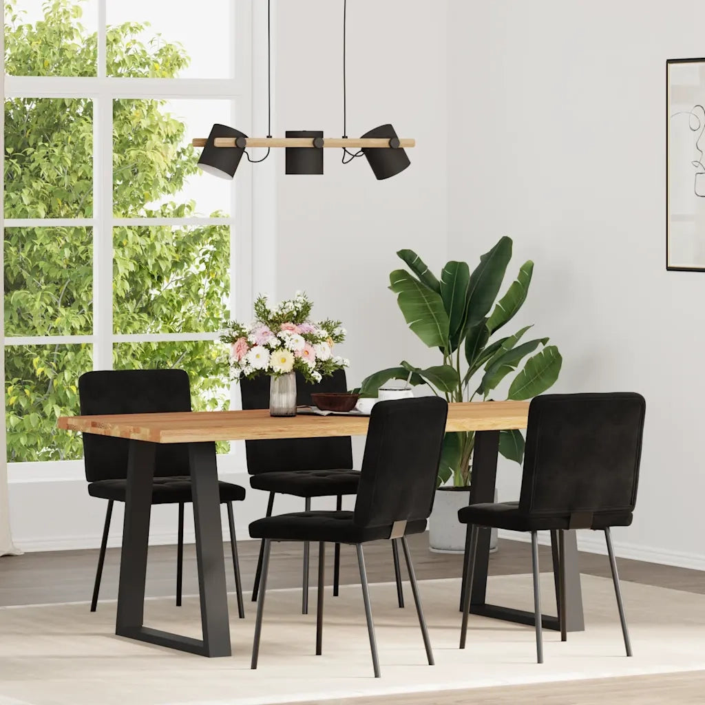 vidaXL Sedie da Pranzo 4 pz Nere in Velluto