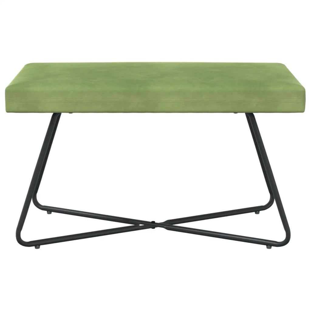 panchina Tinta unita Verde chiaro 80 x 40 x 45 cm Velluto 42038332