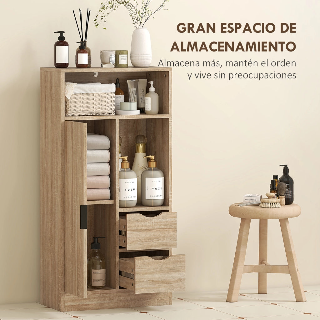 Mobile bagno con 2 cassetti e ripiani regolabili ¨C Xylo ¨C 50x25x100 cm naturale