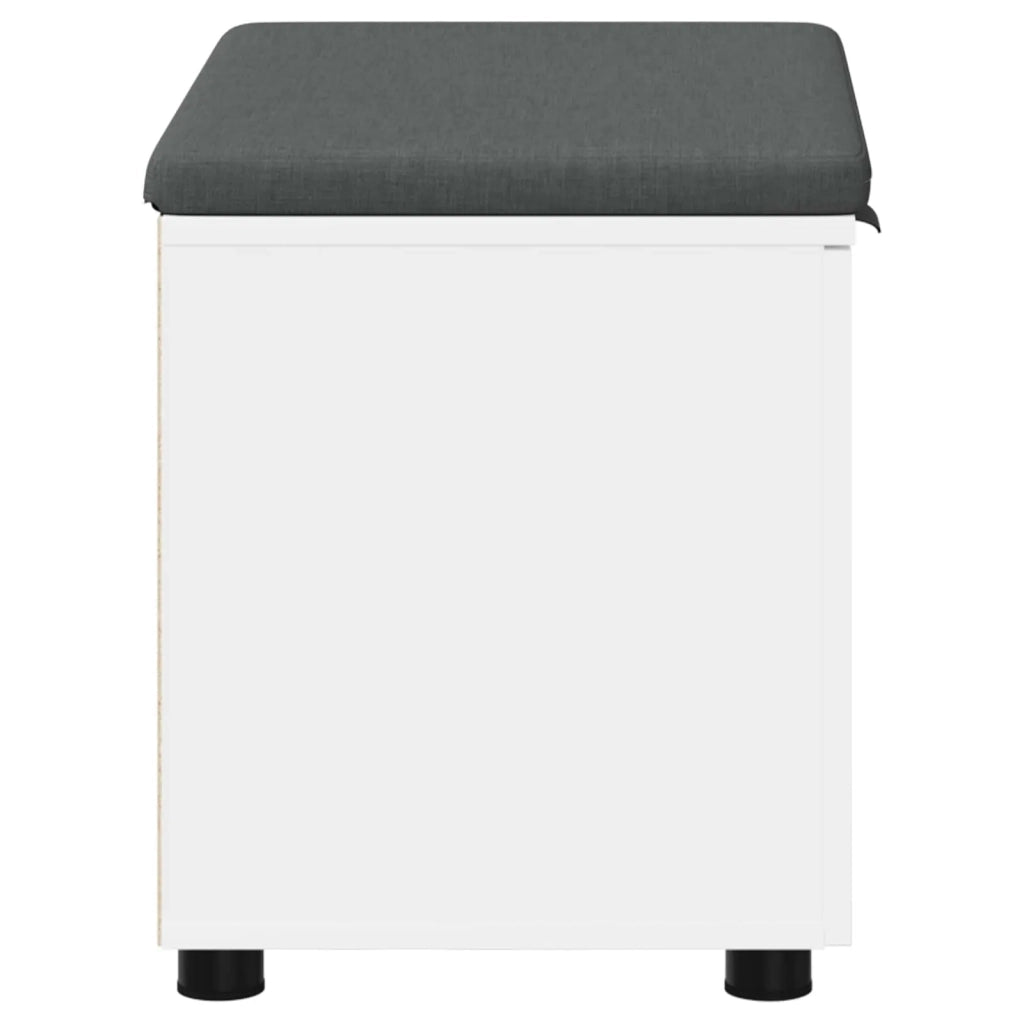 Panca per ingresso con cuscino con porta Bianco 60 x 38 x 46 cm 891472