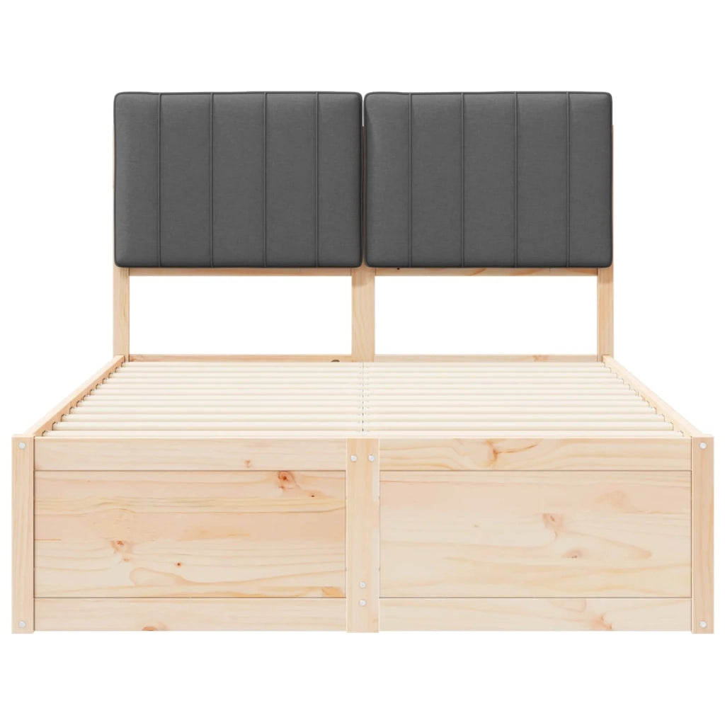 Letto con Testiera Rivestita Grigio scuro 120 x 190 cm