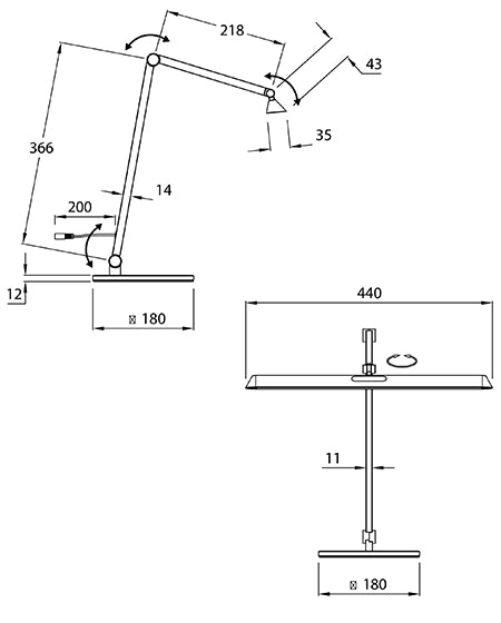 Lampada da Tavolo Beba LED 12W Antracite, Tecnologia CCT 3000K-4000K-6000K, Struttura in Alluminio e Metacrilato, Dimmerabile a Tatto - Beba