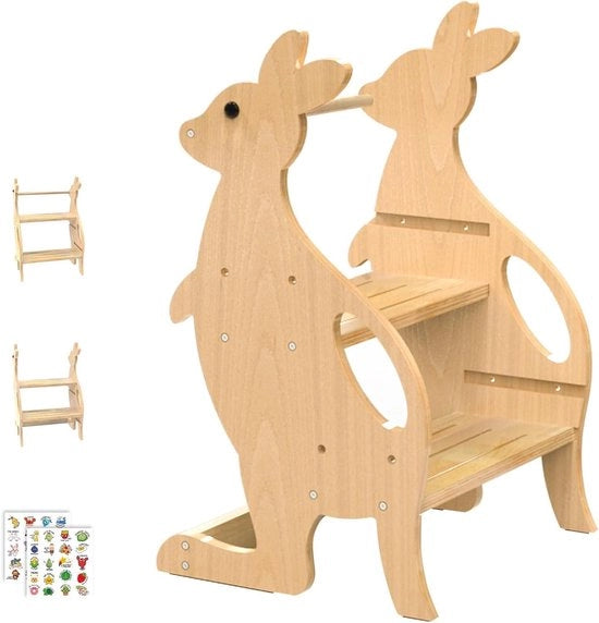 Scalone a Scala per Bambini da 1 Anno con Gradino Regolabile in Altezza - Sedia per l'Addestramento al Bagno e alla Toilette