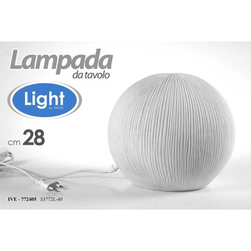 Lampada sfera da tavolo bianca design cm 27.5 x 25.5h