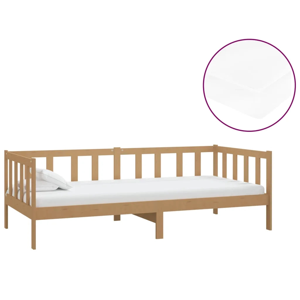 Divano Letto con Materasso 90x200 cm ambra in Legno di Pino 3083627