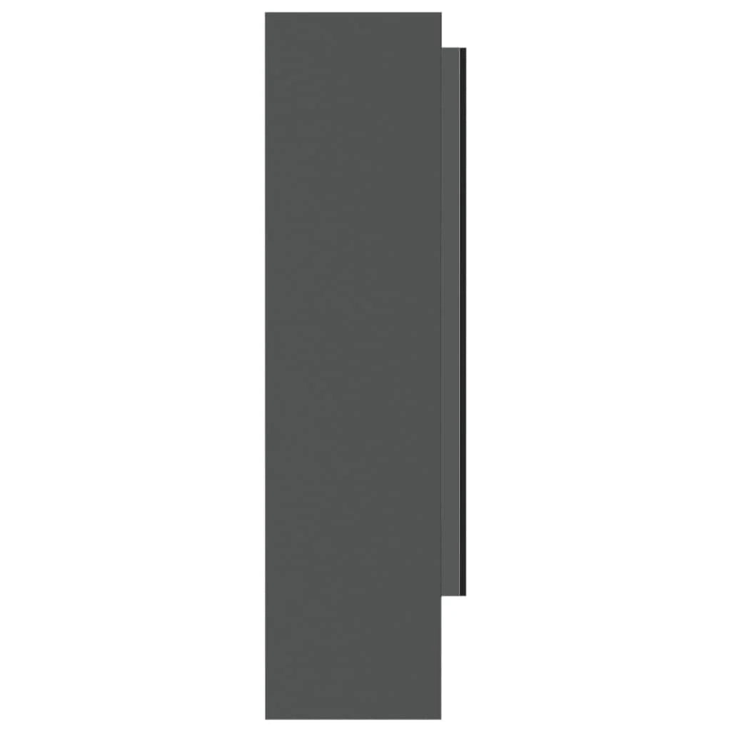 Mobiletto specchio da bagno 80 x 15 x 60 cm grigio MDF 02_0006711
