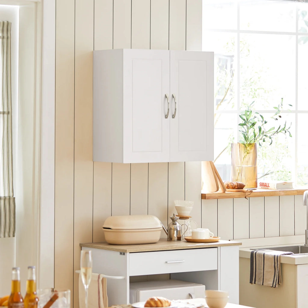 Armadietto pensile da bagno Mobile da parete per il cucina 2 ante 60x30x30cm Bianco FRG231-W