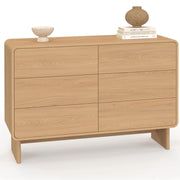 IDMarket - CAPUCINE Cassettone a 6 cassetti da 110 cm, design faggio arrotondato