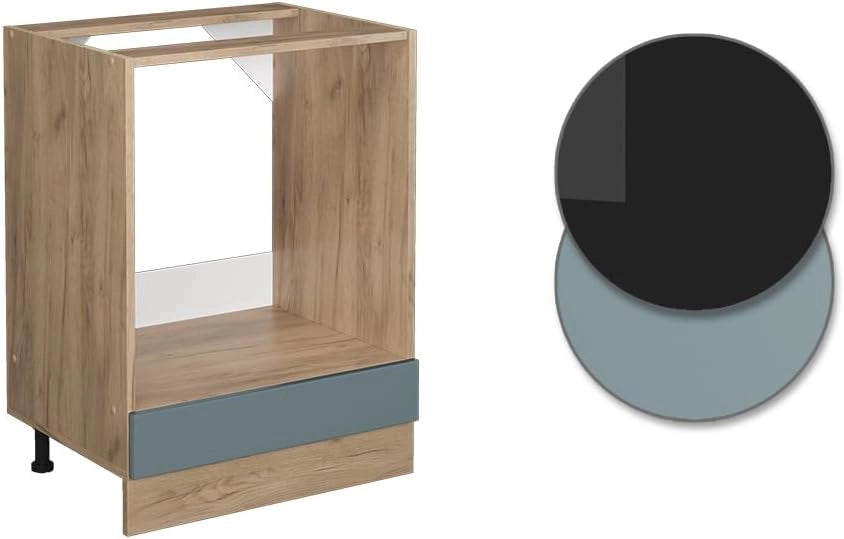 Mobile per forno da incasso R-Line, Grigio-blu, 60 cm senza piano di lavoro, per la libera combinazione all'interno di sistemi cucina modulari
