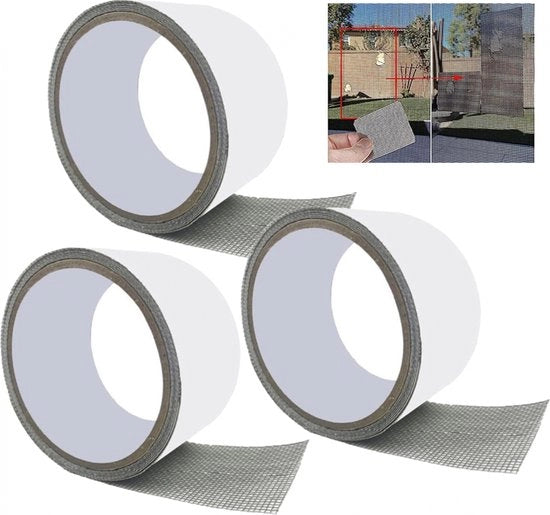 Tape per Riparazione delle Finestre - Set di 3 - 5M*50mm - Nastro per Vetrine - Adesivo per Insetti - Strumenti per Riparazione delle Finestre - Ripara le Vetrine - Nastro per Finestre - Riparazione delle Finestre e delle Porte