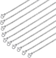 Accessori per gioielli - Catena per donne e uomini 10 pezzi - 45 cm - Argento - Acciaio inossidabile - Chiavi a crocetta - Estensione catena - Accessori per l'oreficeria - Kit per l'autoaccessorizzazione
