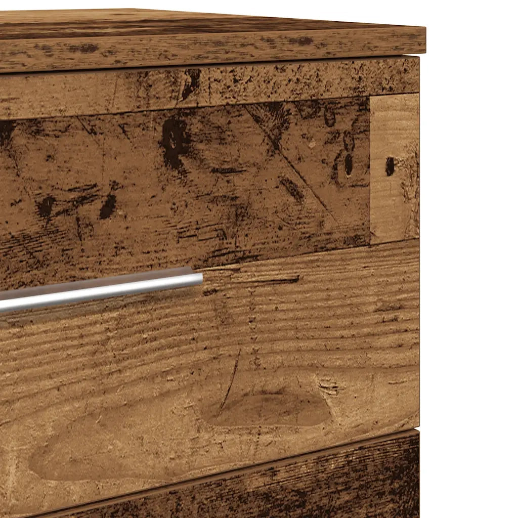 Comodini 2 pz con 2 Cassetti Legno Antico 40x36x50 cm