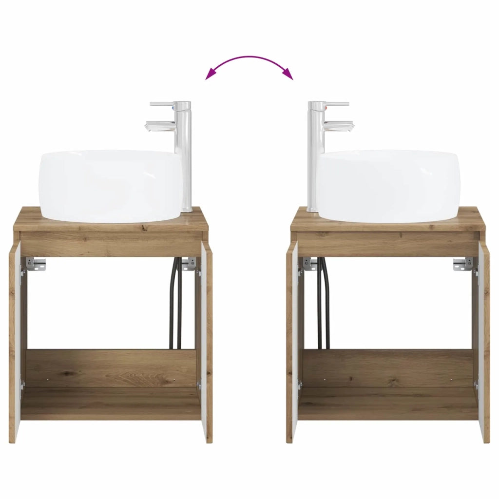Set di mobili per il bagno 2 pz Rovere Artigianale 3404103
