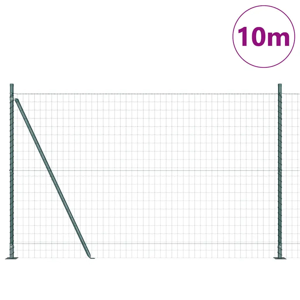 Recinzione con Posto Verde 1,4 x 10 m Acciaio e PVC