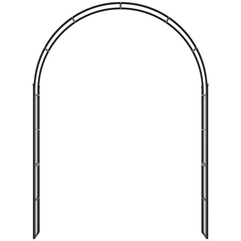 ARCHETTO DA GIARDINO PER PIANTE RAMPICANTI E DECORAZION IMETALLO NERO 153X40X210 CM