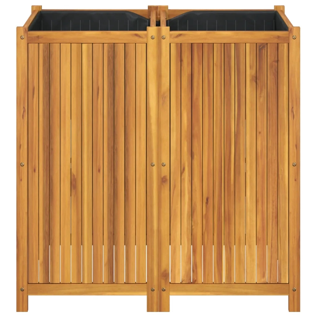 Fioriera Giardino con Rivestimento 100x50x100cm Massello Acacia 366448