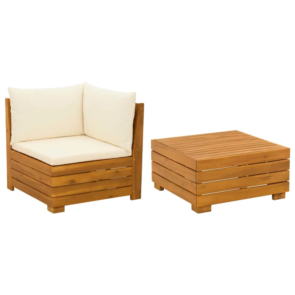 Salotto da Giardino-Set Lounge da Giardino 2 Pezzo Marrone Legno di Acacia Massello 705219