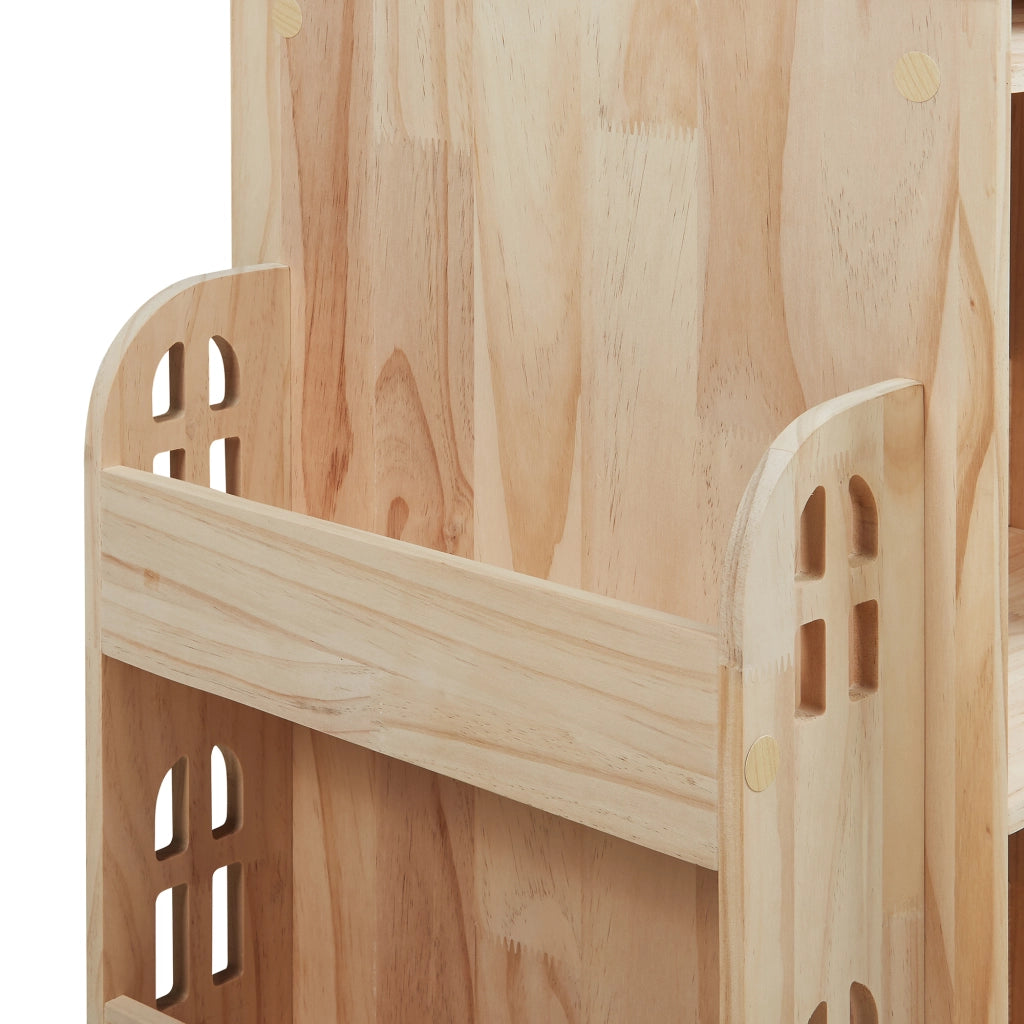 Libreria Girevole per Cameretta Sanköre Scaffale Rotante Design Casetta 122x64x43 cm Legno Naturale [en.casa]