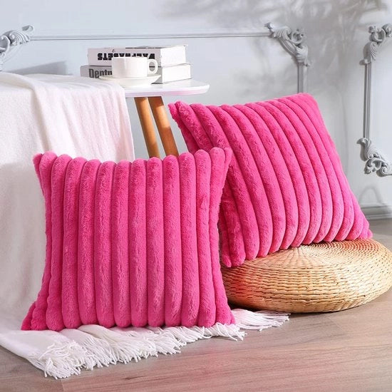 Cuscini di copertura in piuma soffice - 45 x 45 cm - Rosso scuro - Decorazione - Piuma morbida - Adatto per divano e camera da letto